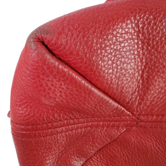 Michael Kors Camden Large Red Drawstring Satchel Leather Bag. - Picture 10 of 11